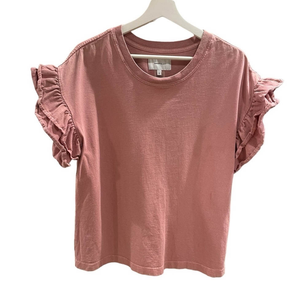 Current/Elliot Ruffle Short Sleeve Shirt